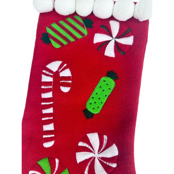 Velvet and Felt Christmas Stockings-Set of 2- Snowman & Christmas Candy!! - Picture 5 of 9